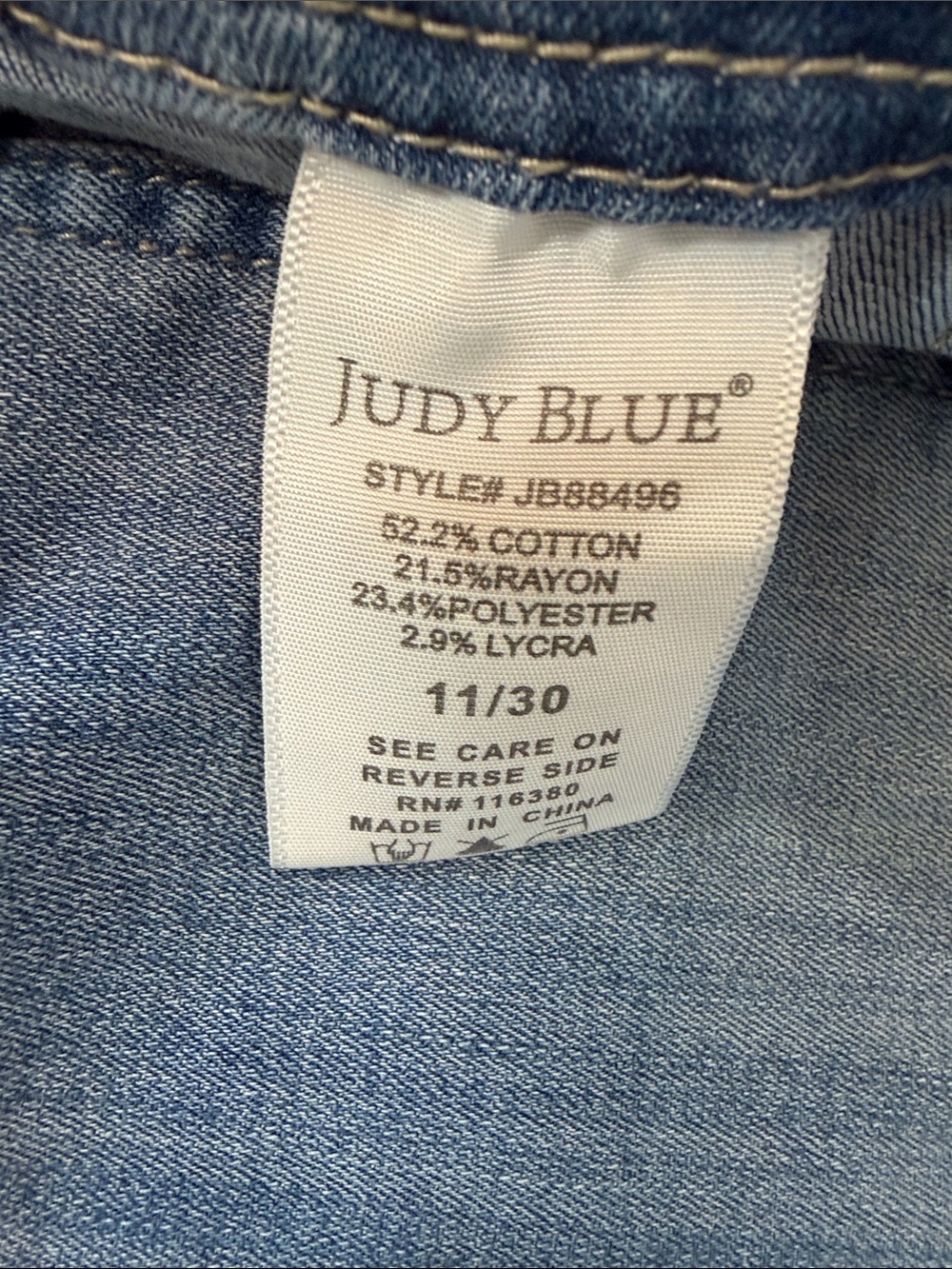 Judy Blue High Rise Drawstring Jeans Women’s Size 11/30 - Picture 3 of 7